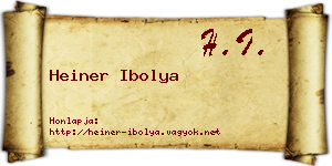 Heiner Ibolya névjegykártya